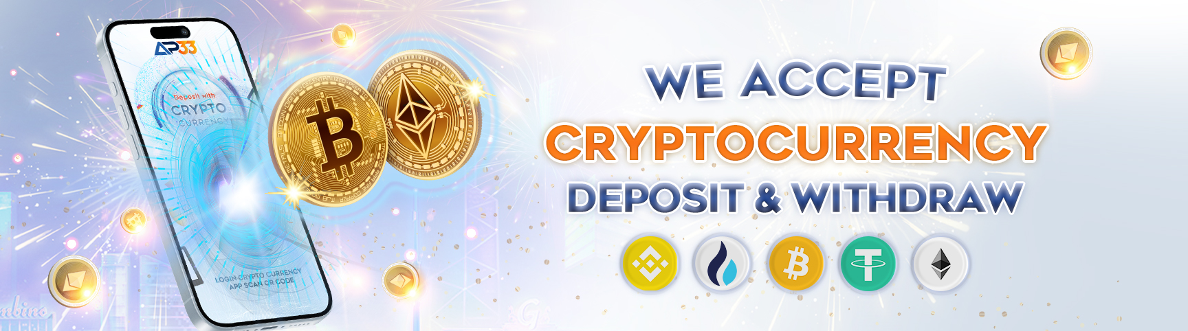 AP33 Cryptocurrency Deposit and Withdraw banner